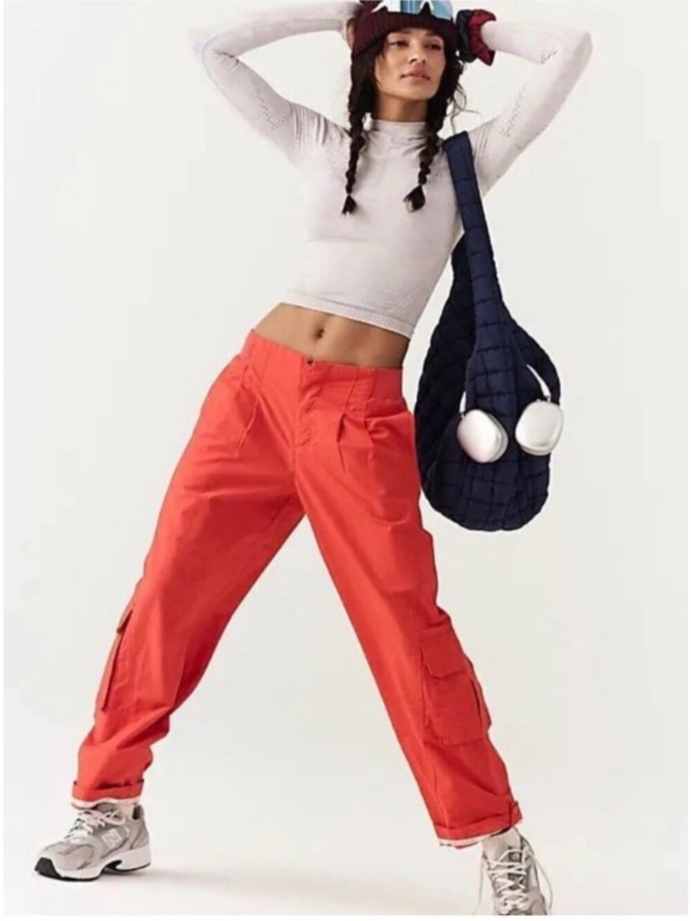 Free People Movement Women's Mesmerize Me Pants in Fired-Up Orange